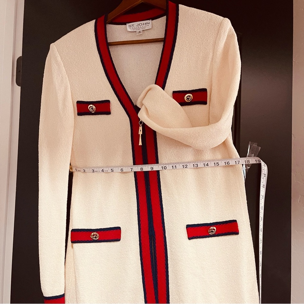St. John collection Women's Cream Sweater and White skirt set - Picture 4 of 12